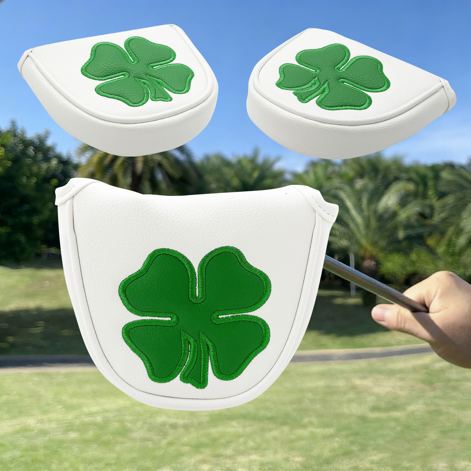 1pc 퍼터 헤드 커버, '클로버' 패턴 골프 퍼터 커 - Golf Putter 리뷰 및 가격