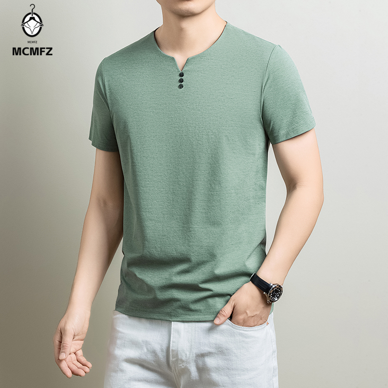 남성용 기본 헨리 티셔츠 캐주얼 비즈니스 사무실 일상  - Golf Tees 리뷰 및 가격